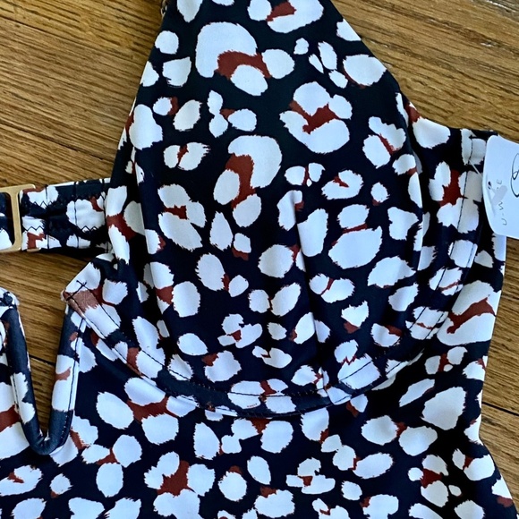 Jessica Simpson Cool Cat Printed V-Wire Tankini Top - Animal Print - Size S - Picture 6 of 14